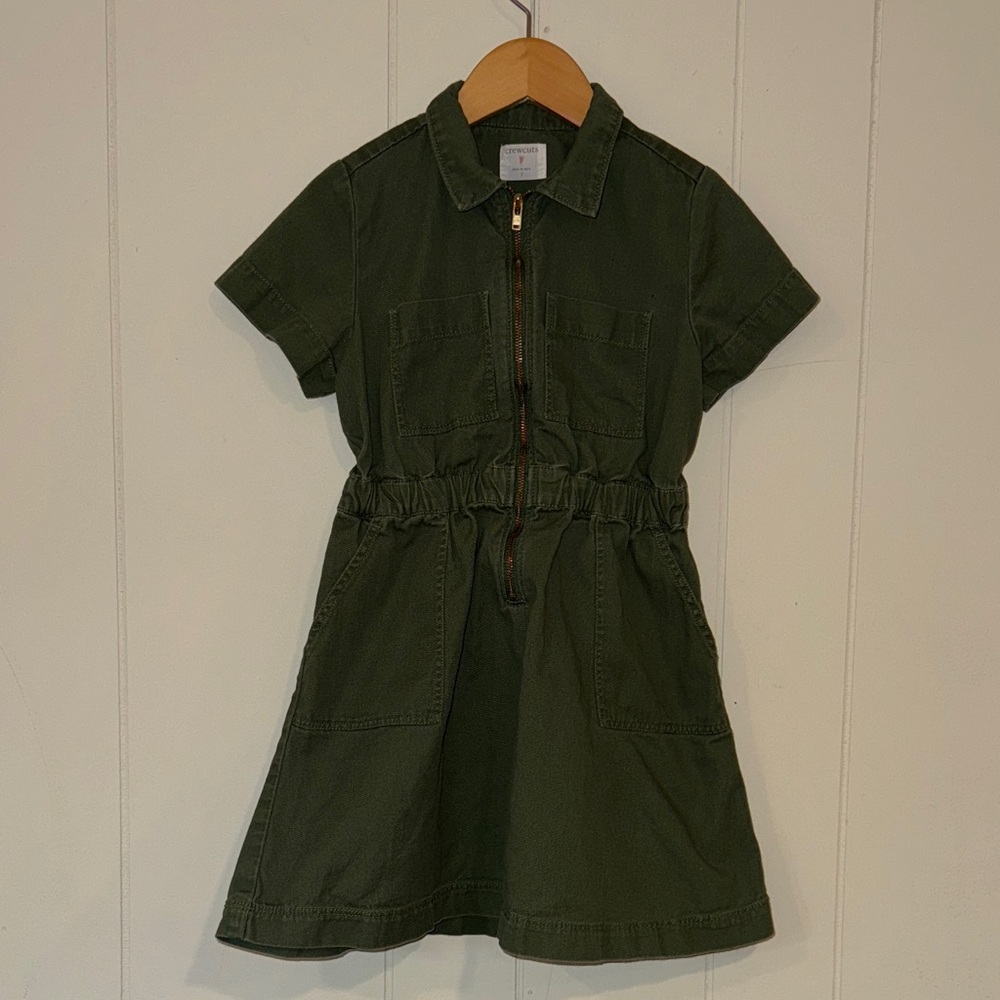 Crewcuts Forest Green Casual Kids Dress